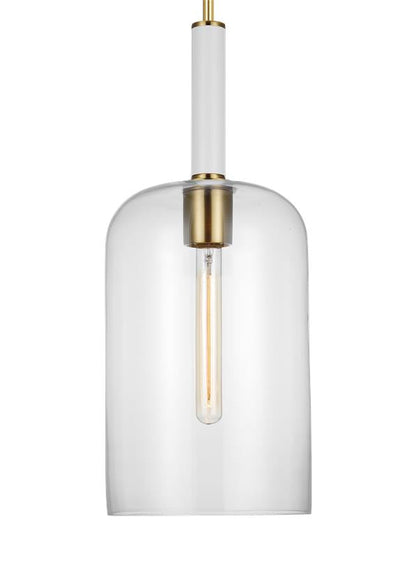 Visual Comfort Studio kate spade new york Monroe Cylinder Pendant in Burnished Brass KSP1051BBSGW