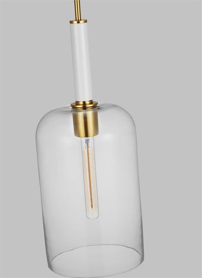 Visual Comfort Studio kate spade new york Monroe Cylinder Pendant in Burnished Brass KSP1051BBSGW