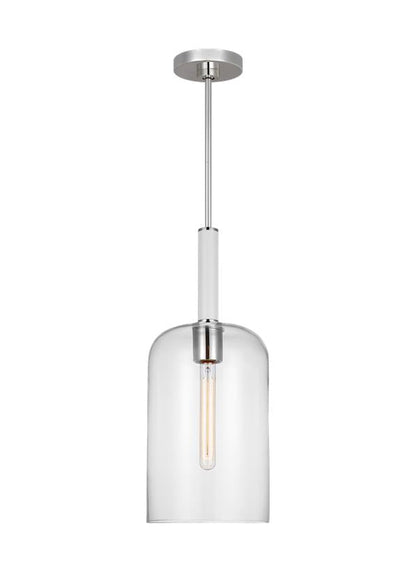 Visual Comfort Studio kate spade new york Monroe Cylinder Pendant in Polished Nickel KSP1051PNGW