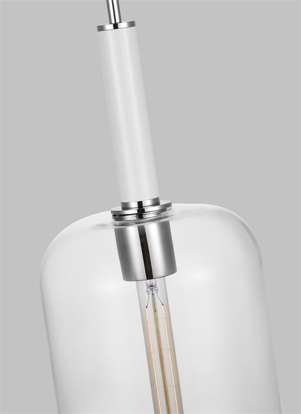 Visual Comfort Studio kate spade new york Monroe Cylinder Pendant in Polished Nickel KSP1051PNGW