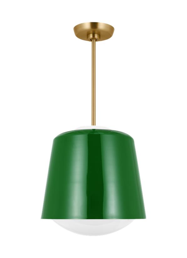 Visual Comfort Studio kate spade new york Draper Small Pendant in Green KSP1141GRN