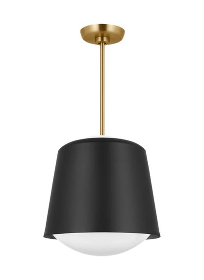 Visual Comfort Studio kate spade new york Draper Small Pendant in Midnight Black KSP1141MBK