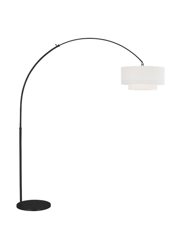 Visual Comfort Studio kate spade new york Sawyer Floor Lamp in Midnight Black KST1031MBK1