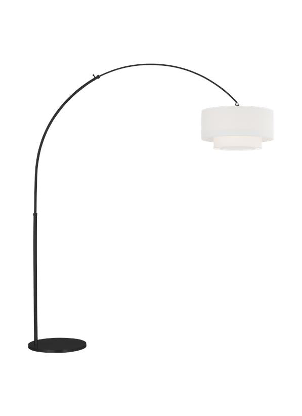 Visual Comfort Studio kate spade new york Sawyer Floor Lamp in Midnight Black KST1031MBK1