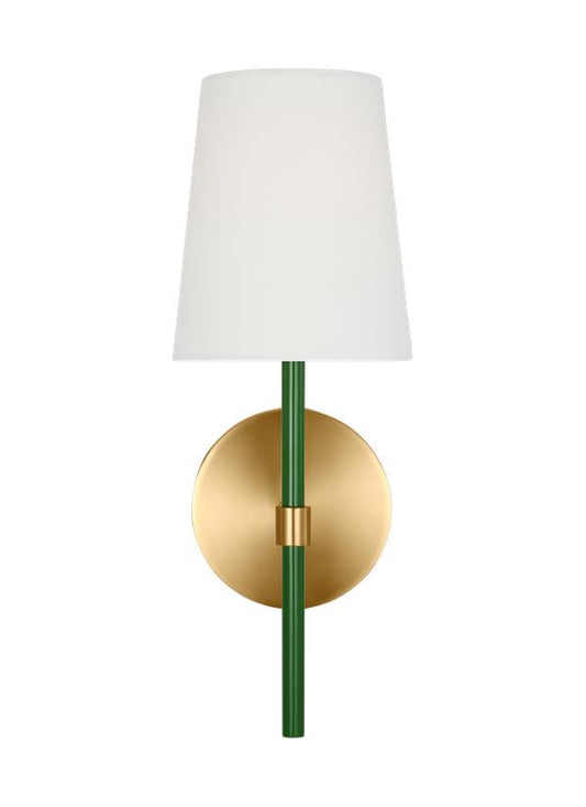 Visual Comfort Studio kate spade new york Monroe Small Single Sconce in Burnished Brass KSW1081BBSGRN