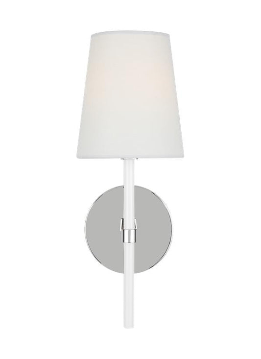 Visual Comfort Studio kate spade new york Monroe Small Single Sconce in Polished Nickel KSW1081PNGW