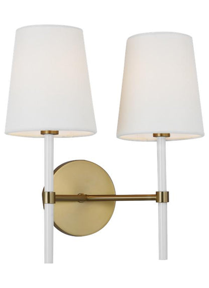 Visual Comfort Studio kate spade new york Monroe Double Sconce in Burnished Brass KSW1102BBSGW