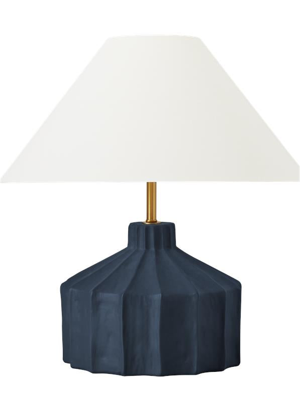 Visual Comfort Studio Kelly Wearstler Veneto Medium Table Lamp in Matte Medium Blue Wash KT1321MMBW1