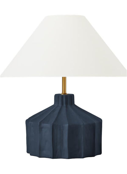 Visual Comfort Studio Kelly Wearstler Veneto Medium Table Lamp in Matte Medium Blue Wash KT1321MMBW1