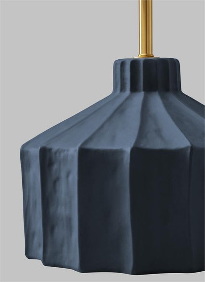 Visual Comfort Studio Kelly Wearstler Veneto Medium Table Lamp in Matte Medium Blue Wash KT1321MMBW1