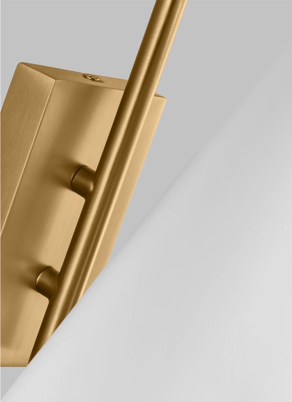 Visual Comfort Studio Kelly Wearstler Cambre Small Task Sconce in Matte White and Burnished Brass KW1131MWTBBS-L1