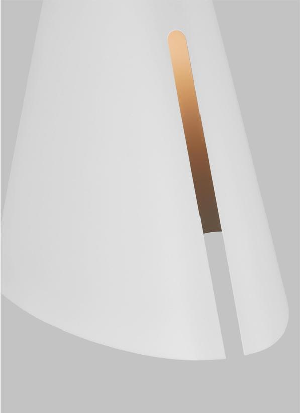 Visual Comfort Studio Kelly Wearstler Cambre Small Sconce in Matte White and Burnished Brass KW1141MWTBBS-L1