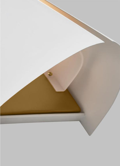 Visual Comfort Studio Kelly Wearstler Cambre Small Sconce in Matte White and Burnished Brass KW1141MWTBBS-L1