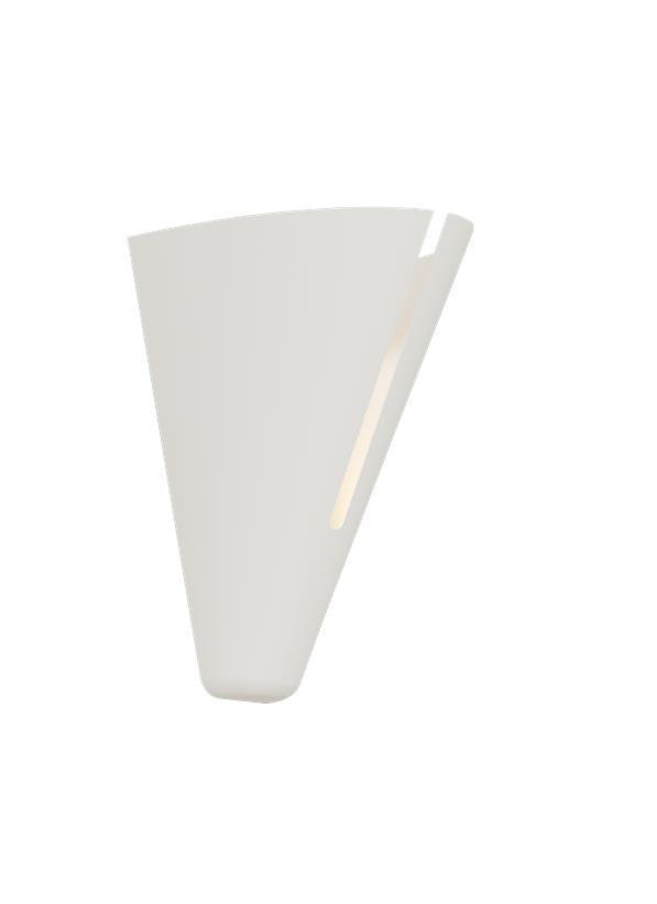 Visual Comfort Studio Kelly Wearstler Cambre Small Sconce in Matte White and Burnished Brass KW1141MWTBBS-L1