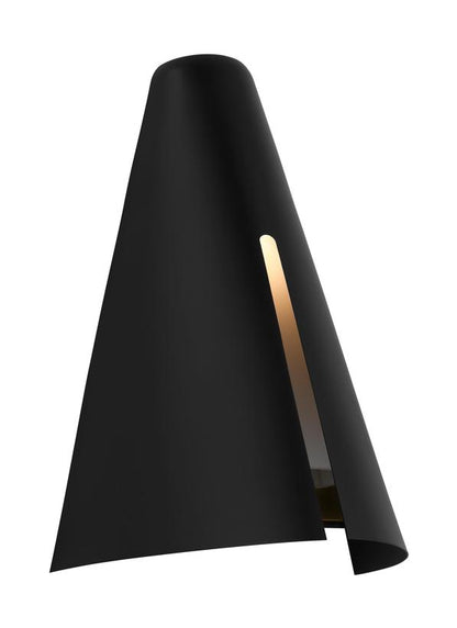 Visual Comfort Studio Kelly Wearstler Cambre Medium Sconce in Midnight Black and Burnished Brass KW1151MBKBBS-L1