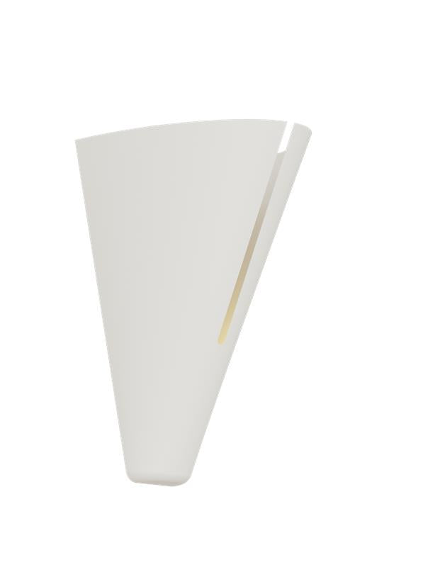 Visual Comfort Studio Kelly Wearstler Cambre Medium Sconce in Matte White and Burnished Brass KW1151MWTBBS-L1