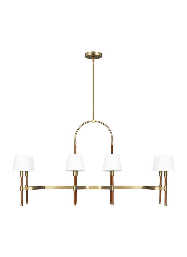 Visual Comfort Studio Lauren Ralph Lauren Katie Linear Chandelier in Time Worn Brass LC1028TWB