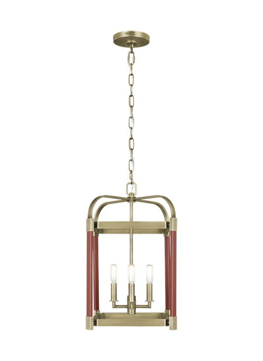 Visual Comfort Studio Lauren Ralph Lauren Hadley Small Lantern in Time Worn Brass LC1134TWB