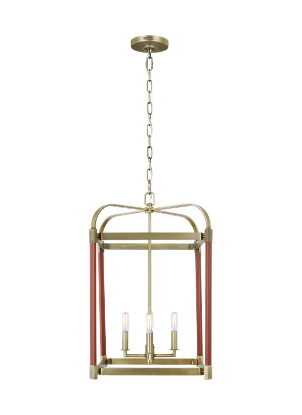 Visual Comfort Studio Lauren Ralph Lauren Hadley Medium Lantern in Time Worn Brass LC1144TWB