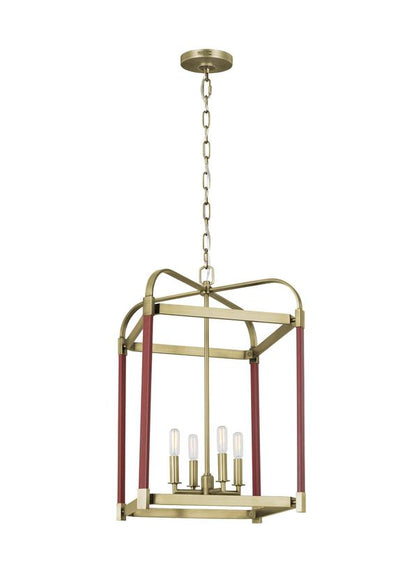 Visual Comfort Studio Lauren Ralph Lauren Hadley Medium Lantern in Time Worn Brass LC1144TWB