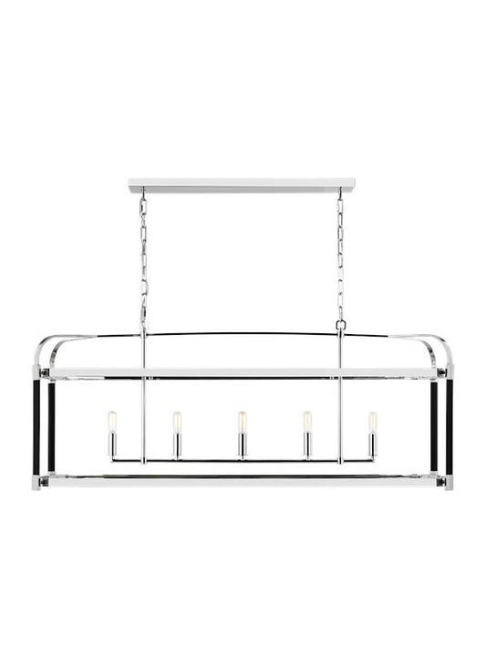 Visual Comfort Studio Lauren Ralph Lauren Hadley Linear Chandelier in Polished Nickel LC1165PN