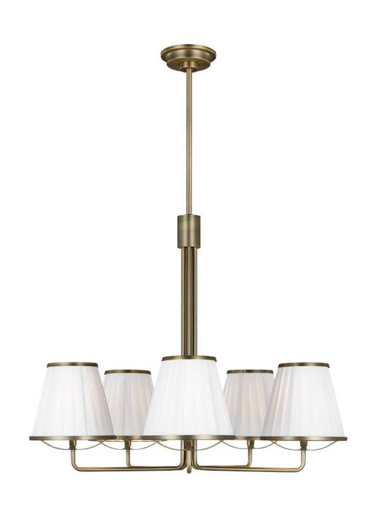 Visual Comfort Studio Lauren Ralph Lauren Esther Medium Chandelier in Time Worn Brass LC1185TWB