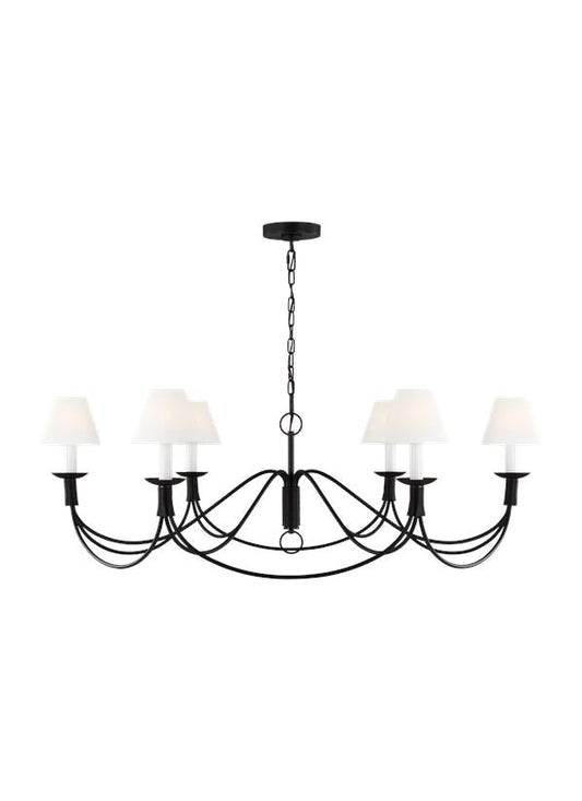 Visual Comfort Studio Lauren Ralph Lauren Sullivan Medium Chandelier in Aged Iron LC1196AI