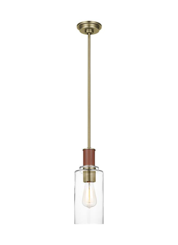 Visual Comfort Studio Lauren Ralph Lauren Hadley Tall Pendant in Time Worn Brass LP1071TWBCG