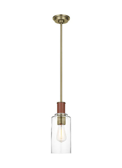 Visual Comfort Studio Lauren Ralph Lauren Hadley Tall Pendant in Time Worn Brass LP1071TWBCG