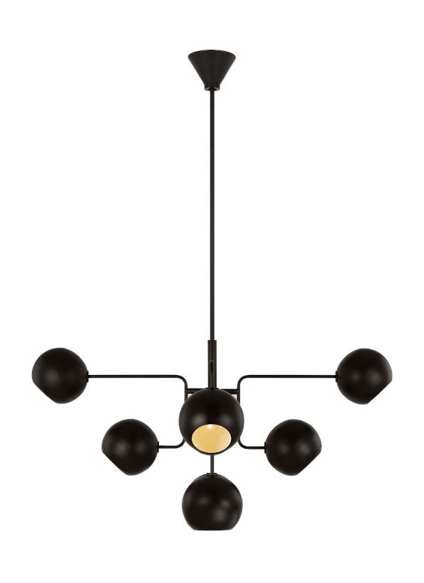 Visual Comfort Studio Christiane Lemieux Chaumont Medium Chandelier in Aged Iron LXC1018AI