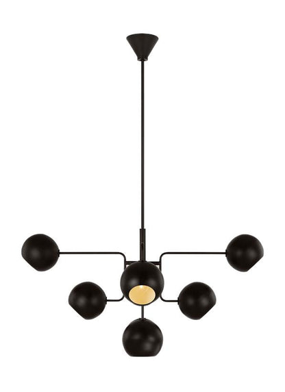 Visual Comfort Studio Christiane Lemieux Chaumont Medium Chandelier in Aged Iron LXC1018AI