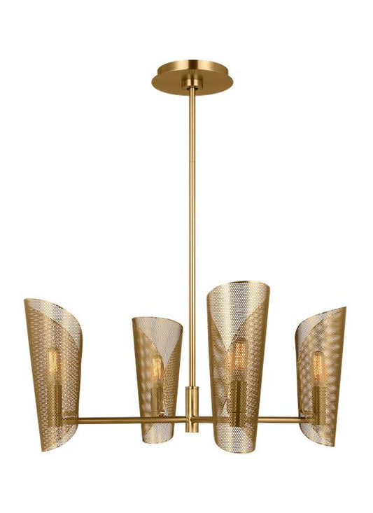 Visual Comfort Studio Christiane Lemieux Plivot Medium Chandelier in Burnished Brass LXC1074BBS