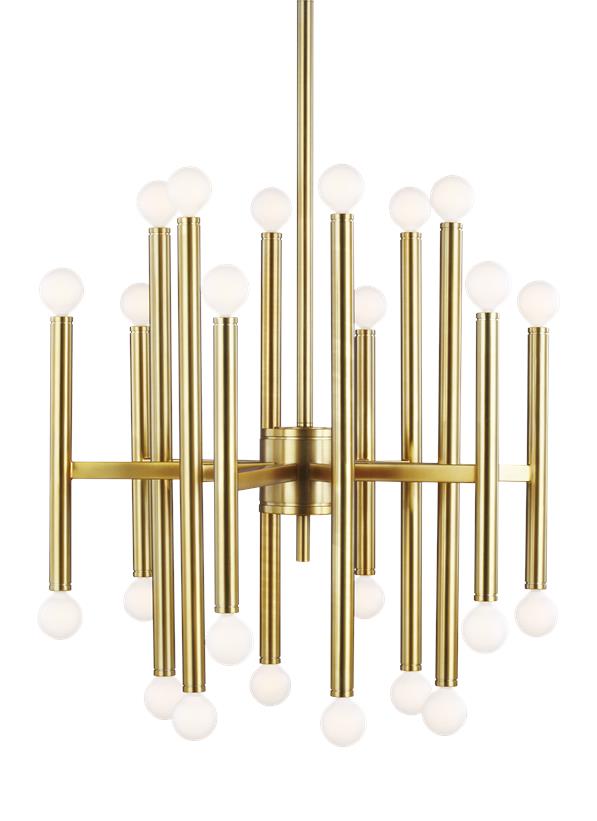 Visual Comfort Studio Thomas O'Brien Beckham Modern Medium Chandelier in Burnished Brass TC10524BBS