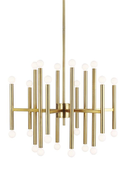 Visual Comfort Studio Thomas O'Brien Beckham Modern Large Chandelier in Burnished Brass TC10624BBS