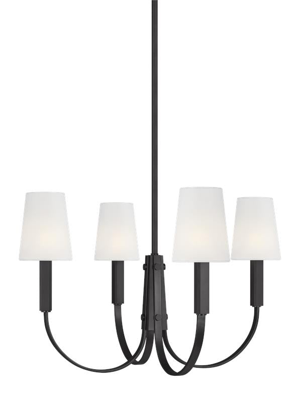 Visual Comfort Studio Thomas O'Brien Logan Medium Chandelier in Aged Iron TC1084AI