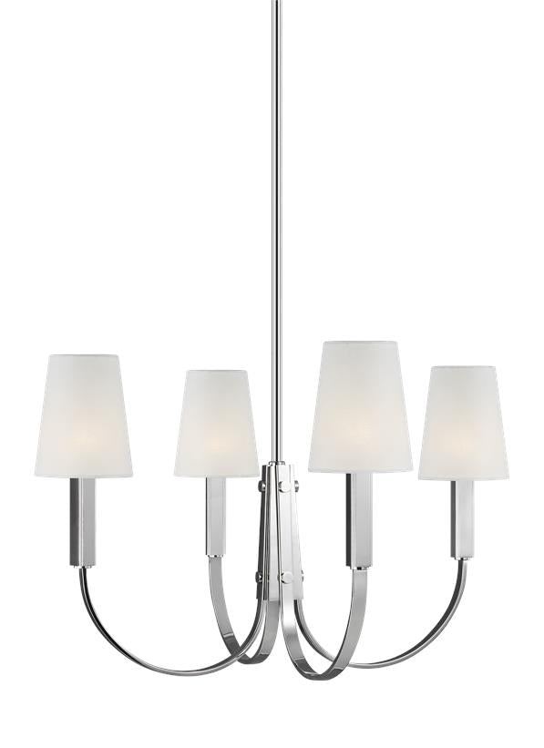 Visual Comfort Studio Thomas O'Brien Logan Medium Chandelier in Polished Nickel TC1084PN