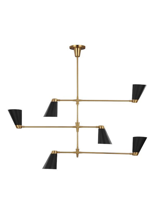 Visual Comfort Studio Thomas O'Brien Signoret Large Chandelier in Burnished Brass TC1116BBS