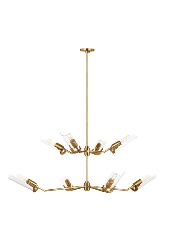 Visual Comfort Studio Thomas O'Brien Mezzo Grand Chandelier in Burnished Brass TC1158BBS