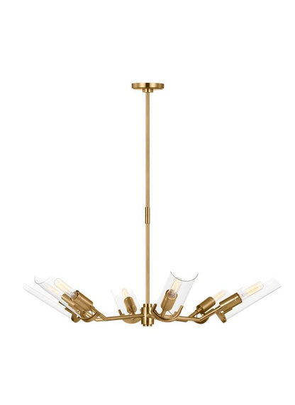 Visual Comfort Studio Thomas O'Brien Mezzo Large Chandelier in Burnished Brass TC1166BBS