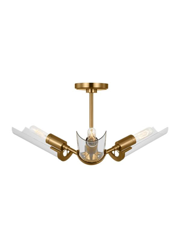 Visual Comfort Studio Thomas O'Brien Mezzo Extra Large Flush Mount in Burnished Brass TF1023BBS