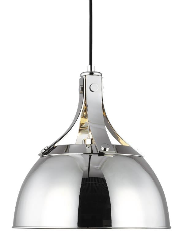 Visual Comfort Studio Thomas O'Brien Logan Small Pendant in Polished Nickel TP1051PN