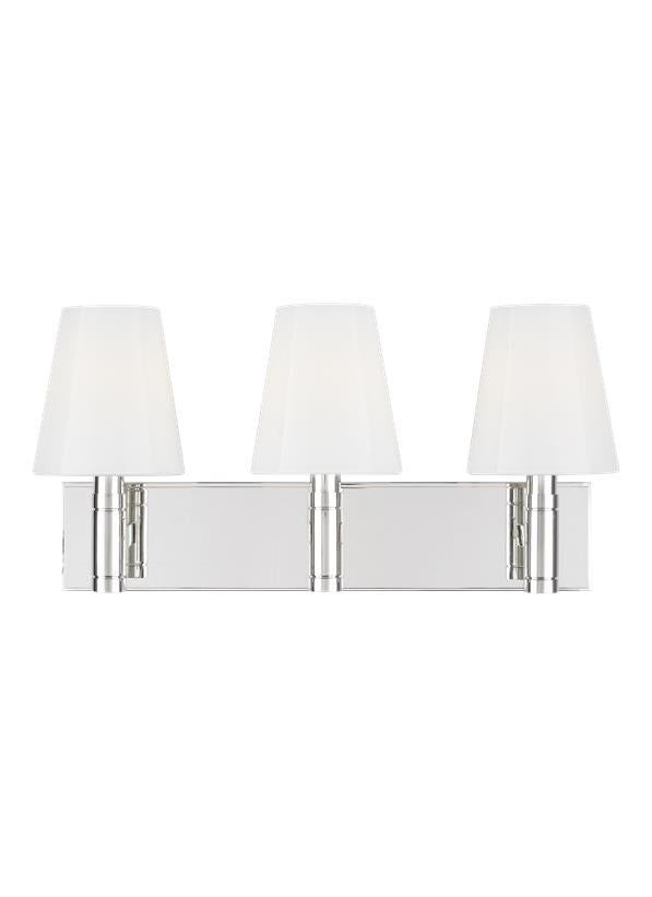 Visual Comfort Studio Thomas O'Brien Beckham Classic 3 - Light Vanity in Polished Nickel TV1033PN