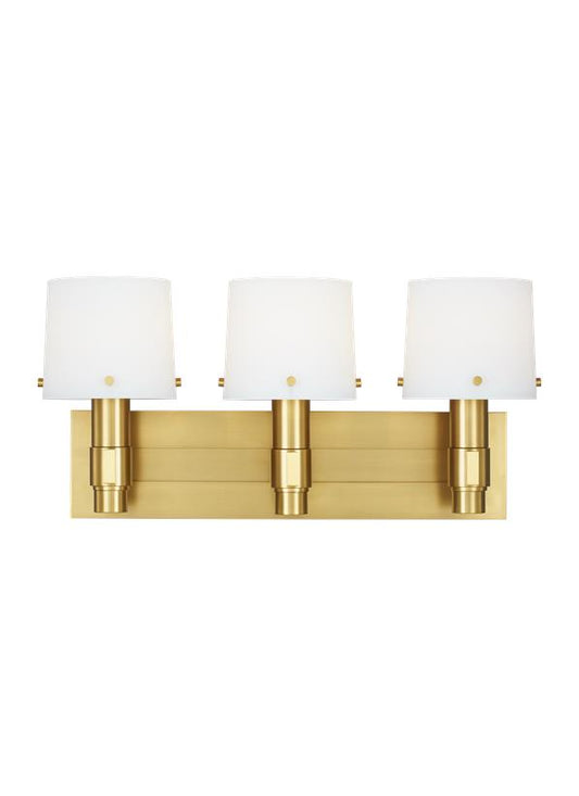 Visual Comfort Studio Thomas O'Brien Palma Three Light Vanity in Burnished Brass TV1083BBS