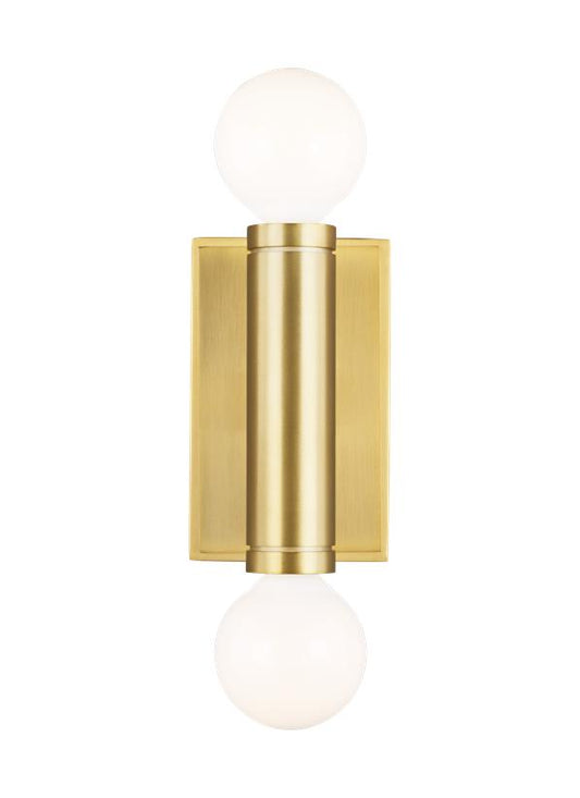 Visual Comfort Studio Thomas O'Brien Beckham Modern Double Sconce in Burnished Brass TW1042BBS