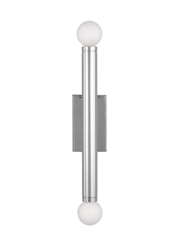 Visual Comfort Studio Thomas O'Brien Beckham Modern Medium Single Sconce in Polished Nickel TW1122PN