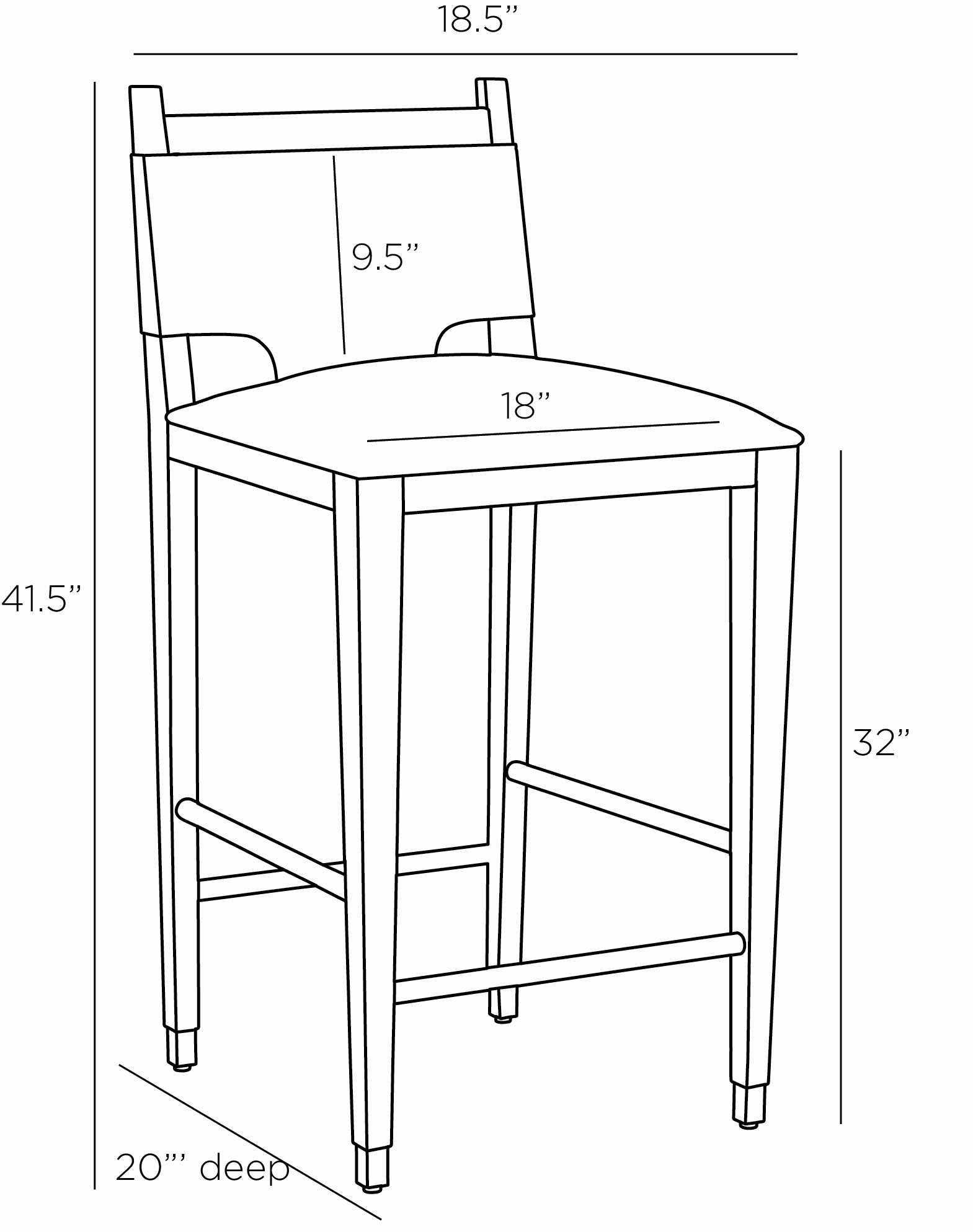 Arteriors Home Burdock Bar Stool in Ebony Leather FSI08