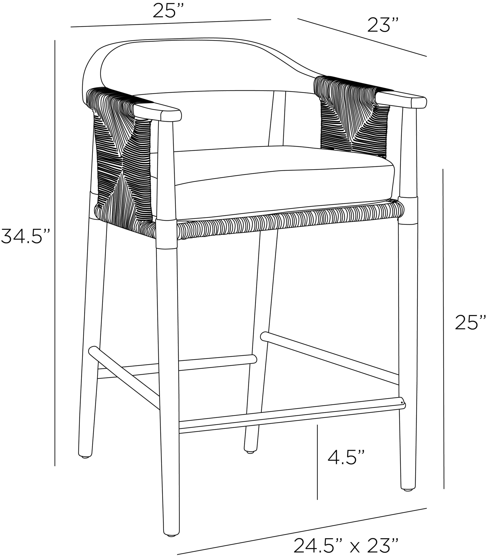 Arteriors Home Estes Outdoor Counter Stool FSS06