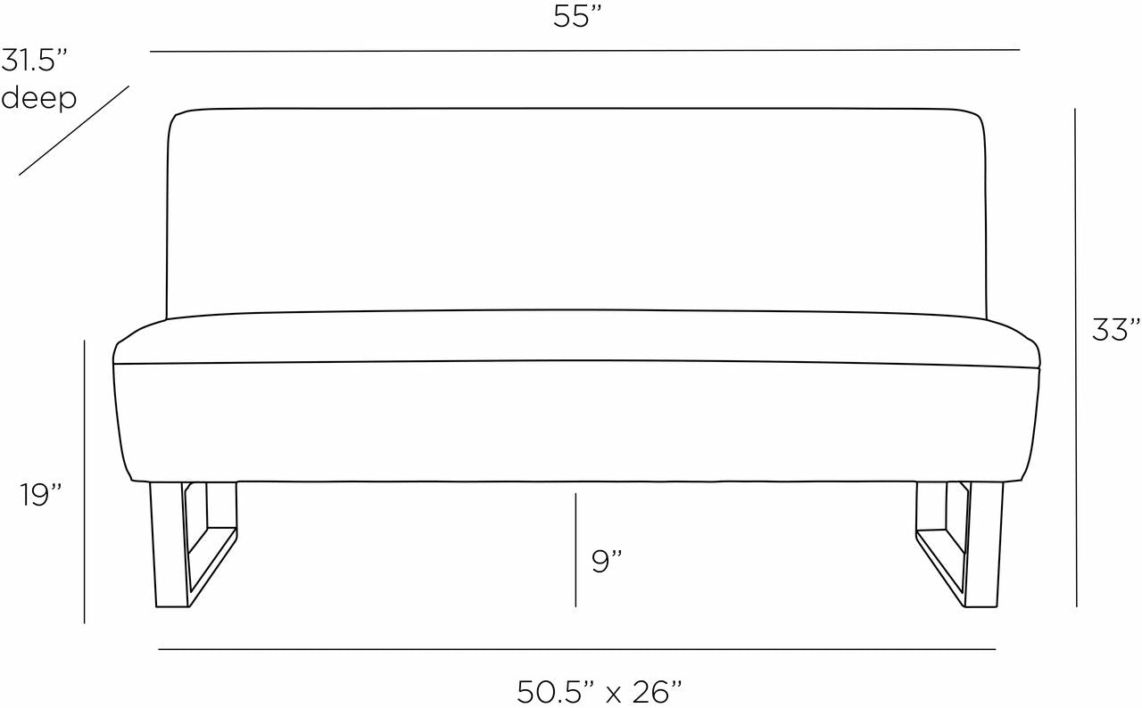 Arteriors Home Valeswood Settee Pebble Linen Dark Walnut FTU02