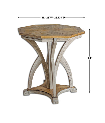 Uttermost Ranen Aged White Side Table 25623