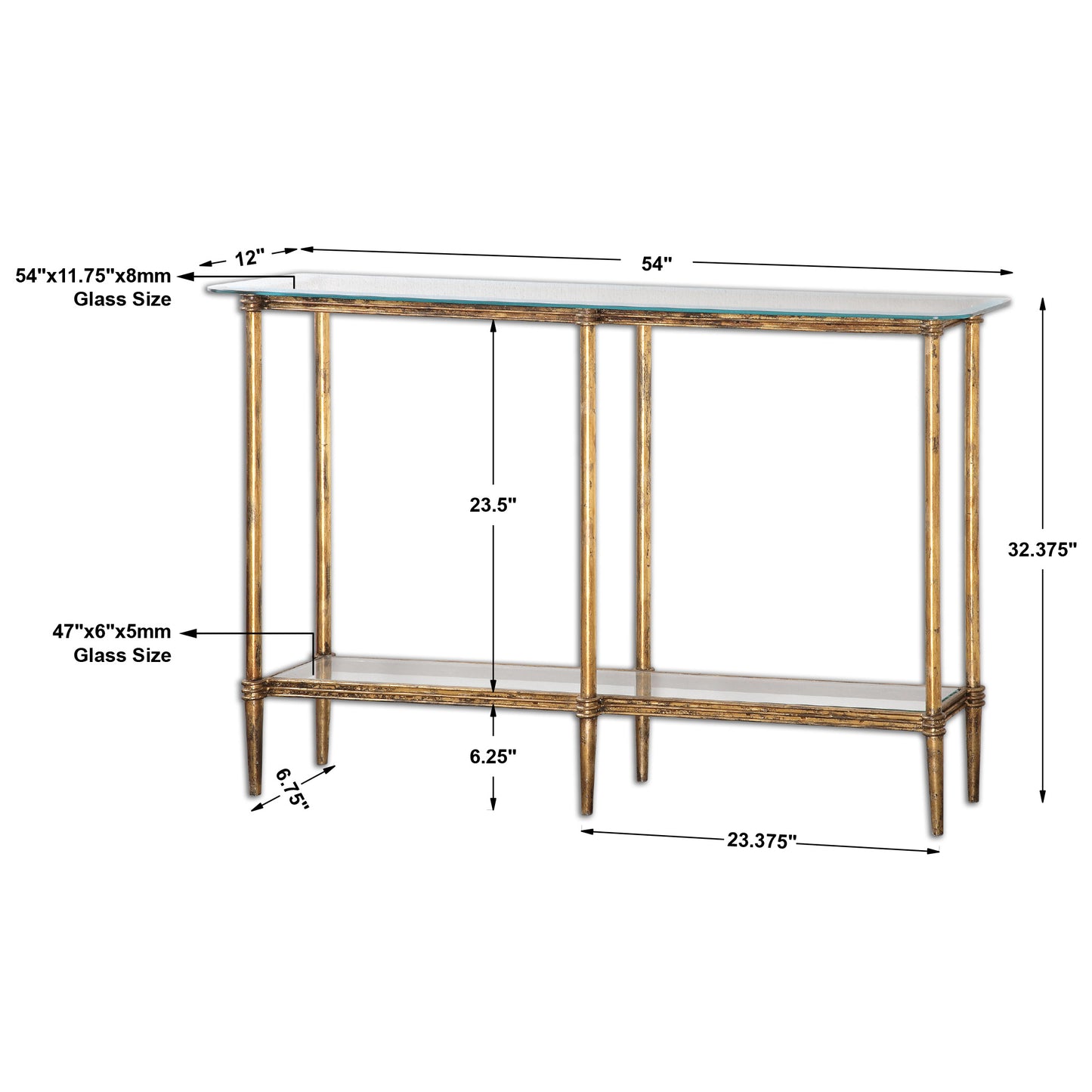 Uttermost Elenio Glass Console Table 24421